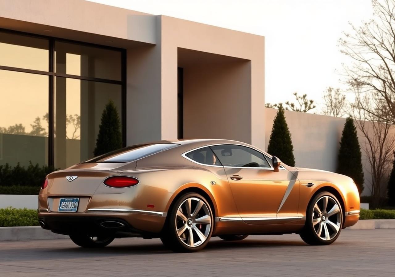 A bronze Bentley Continental GT